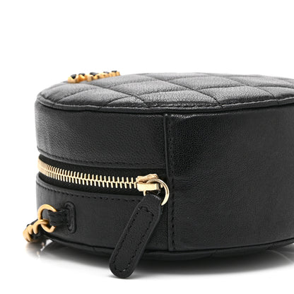 Chanel Goatskin Quilted Chanel 19 Round Clutch With Chain Black Black 9 of 11