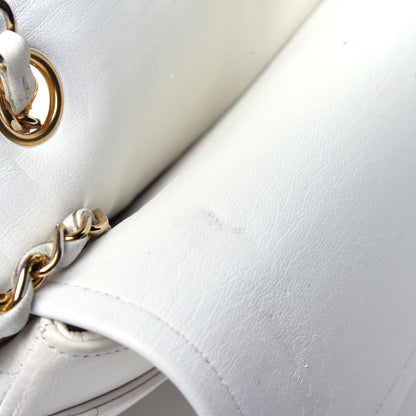 Chanel Lambskin Quilted Medium Double Flap White 12 of 17