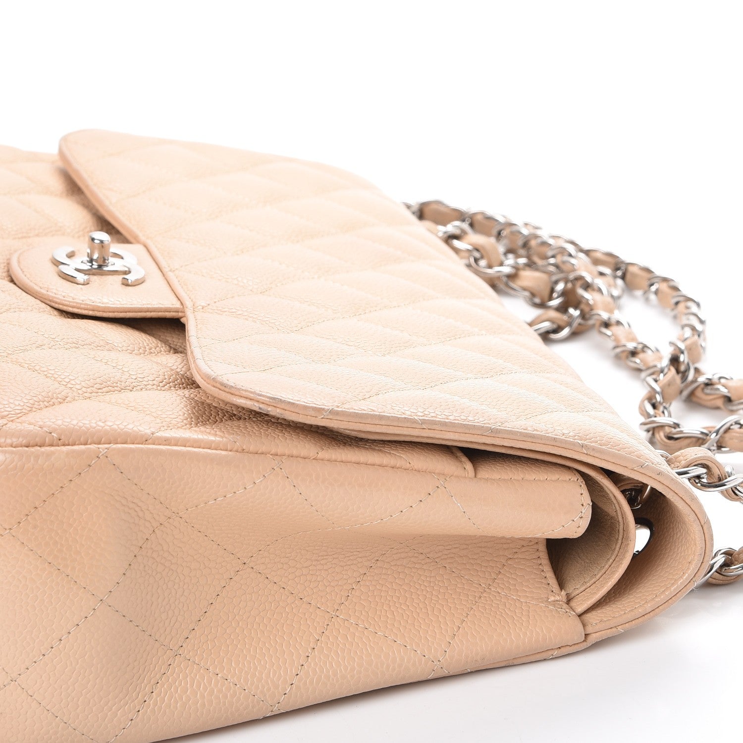 Chanel Caviar Quilted Jumbo Double Flap Beige Clair 11 of 13