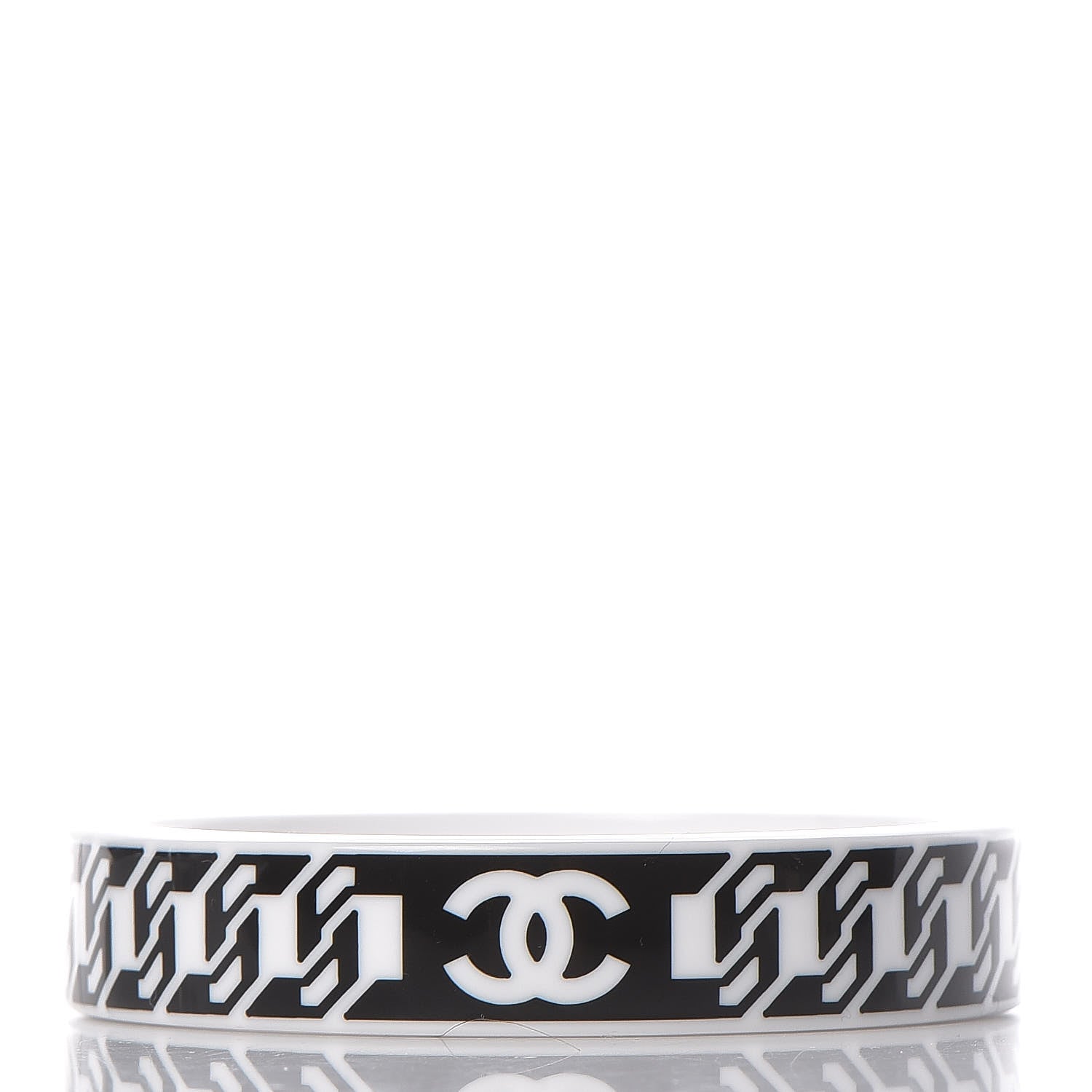 Chanel Resin CC Bangle Black White 3 of 4