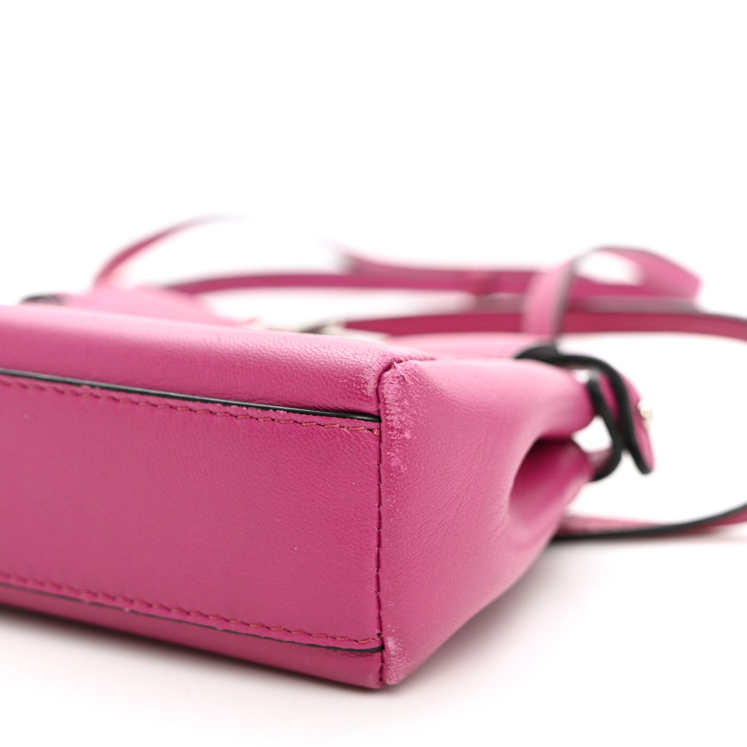 Fendi Nappa Micro Peekaboo Iconic Satchel Magenta 9 of 9