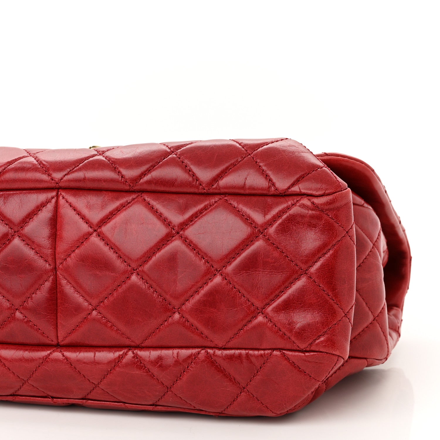 Chanel Glazed Calfskin Castle Rock Medium Flap Red 10 of 11