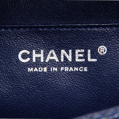 Chanel Lambskin Perforated Jumbo Single Flap Blue 7 of 8