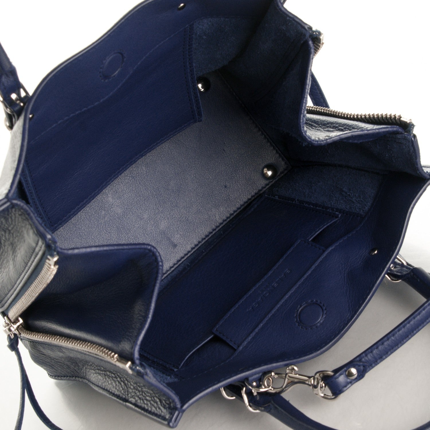 Balenciaga Calfskin Papier Mini A4 Zip Around Tote Bleu Mineral 5 of 7