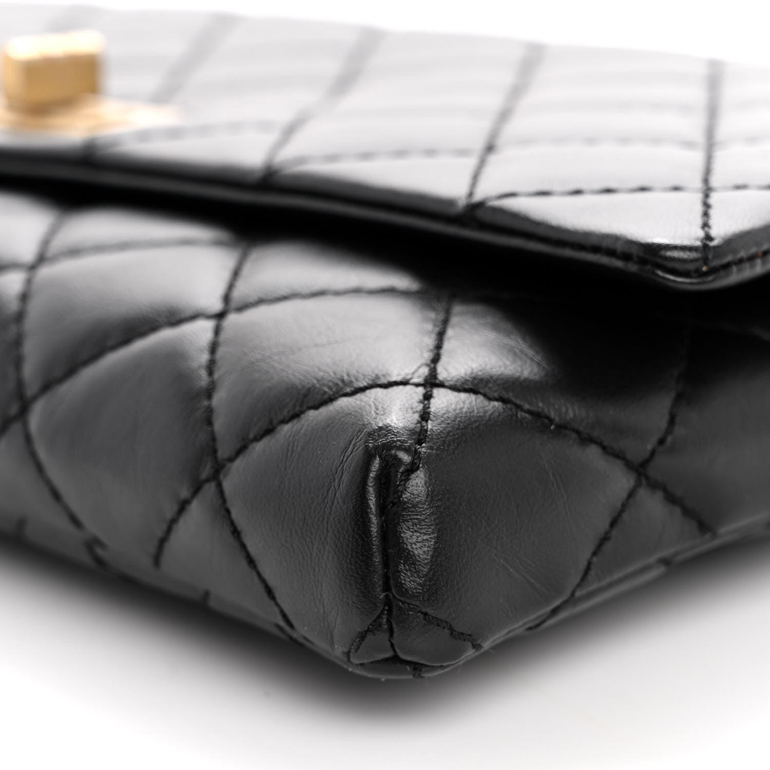 Chanel Aged Calfskin Quilted Reissue 2.55 Clutch Black 10 of 12