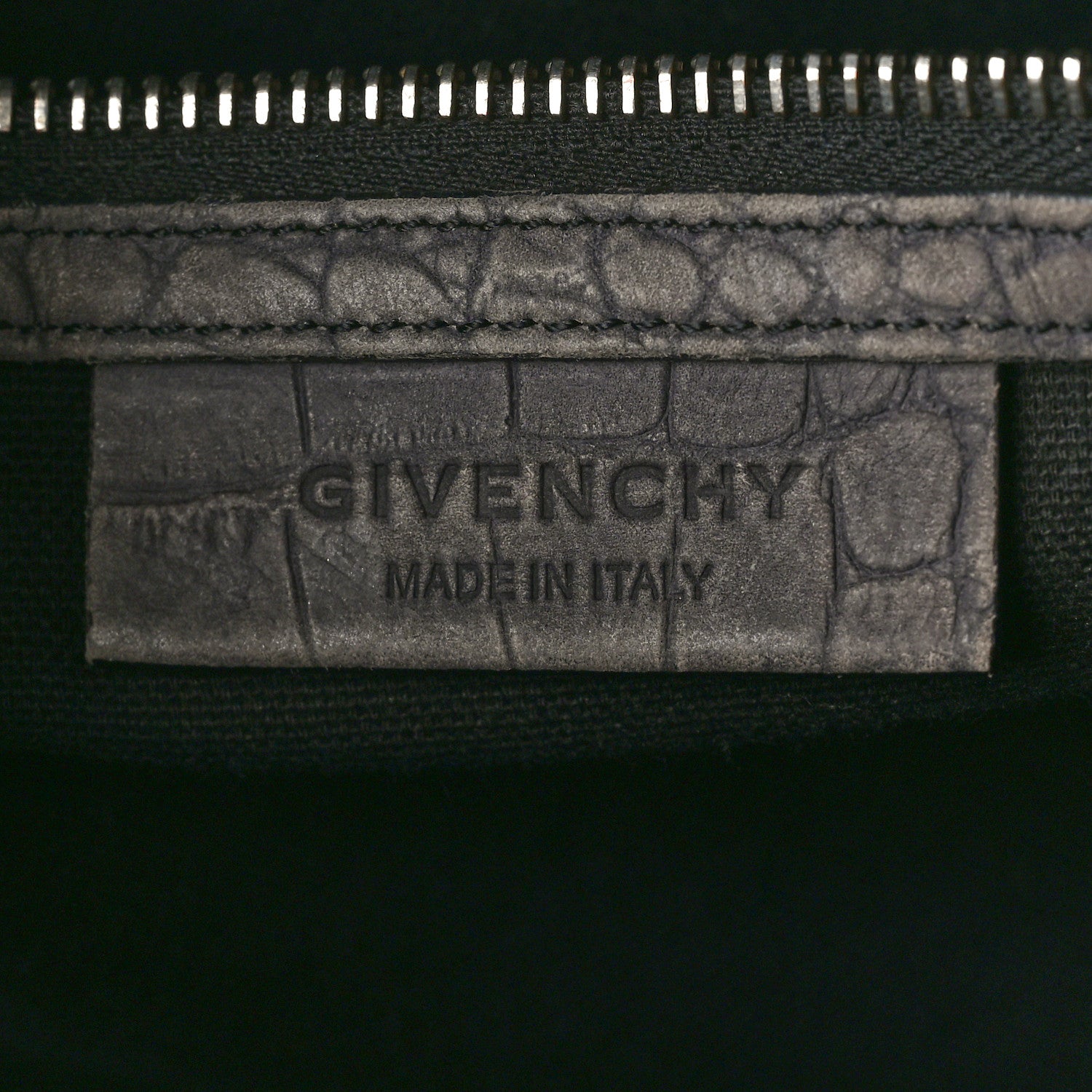 Givenchy Nubuck Crocodile Embossed Medium Antigona Washed Black 6 of 11