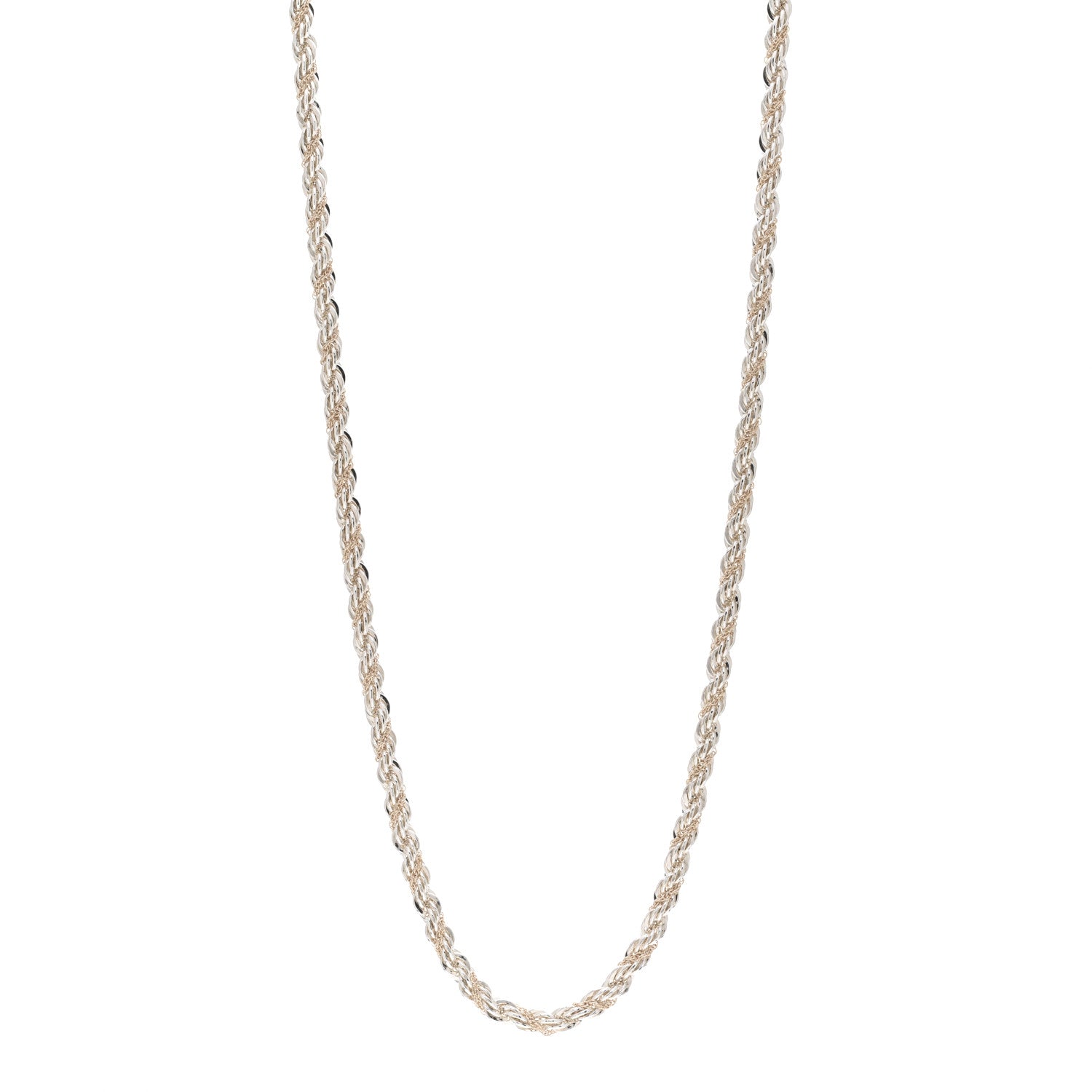Tiffany Sterling Silver 14K Yellow Gold Rope Chain Necklace 24" 1 of 4