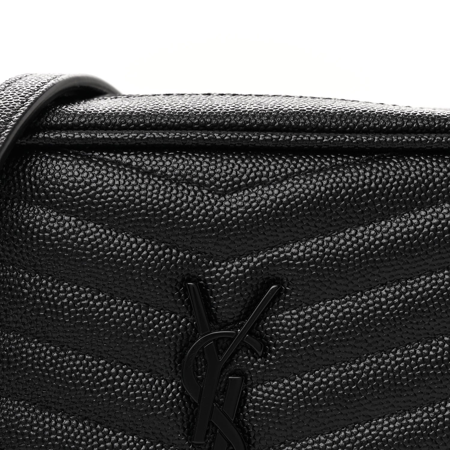 Saint Laurent Grain De Poudre Matelasse Monochrome Monogram Mini Lou Camera Bag Black 7 of 9