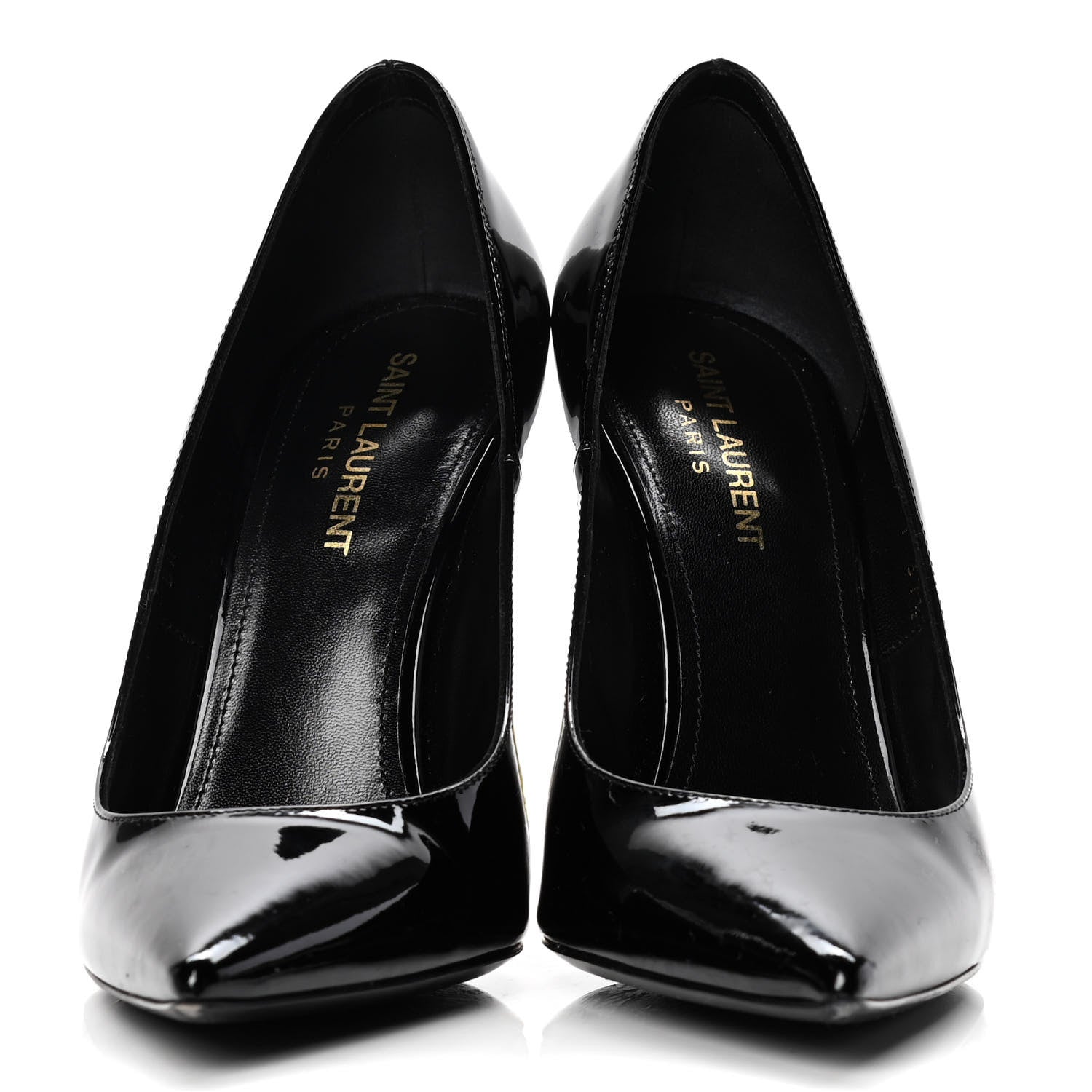 Saint Laurent Patent Opyum 110 Pumps 37.5 Black Gold 2 of 11