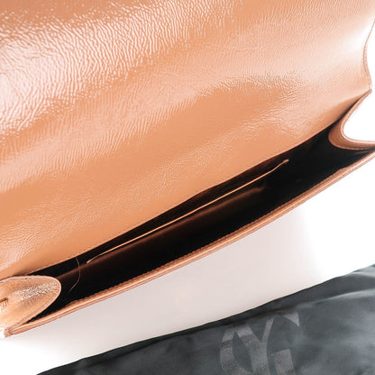 Saint Laurent Textured Patent Calfskin Monogram Large Belle De Jour Clutch Nude 5 of 7