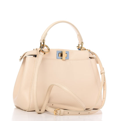 Fendi Nappa Mini Peekaboo Iconic Satchel Nude 3 of 9