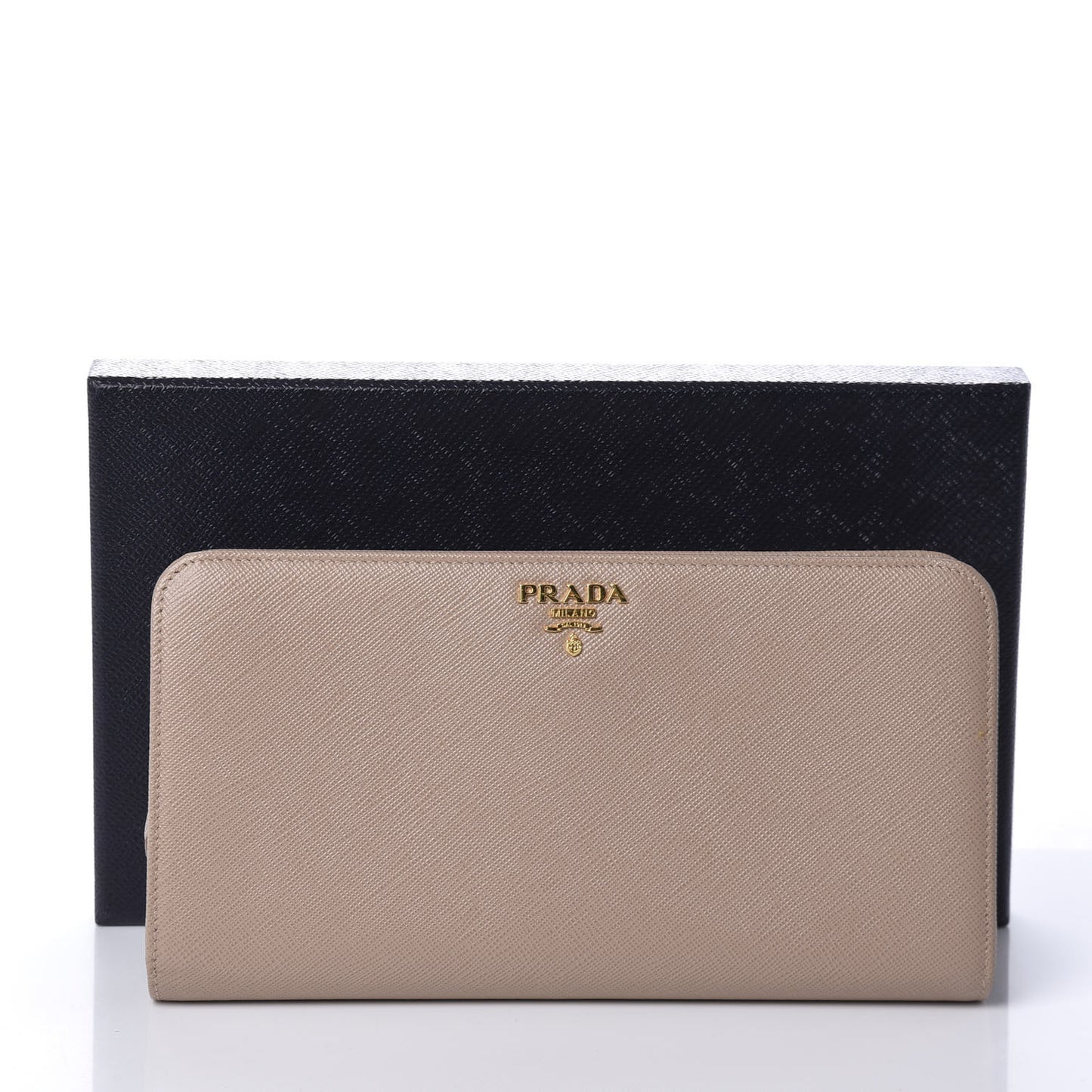 Saffiano Metal Double Snap Travel Wallet Cammeo