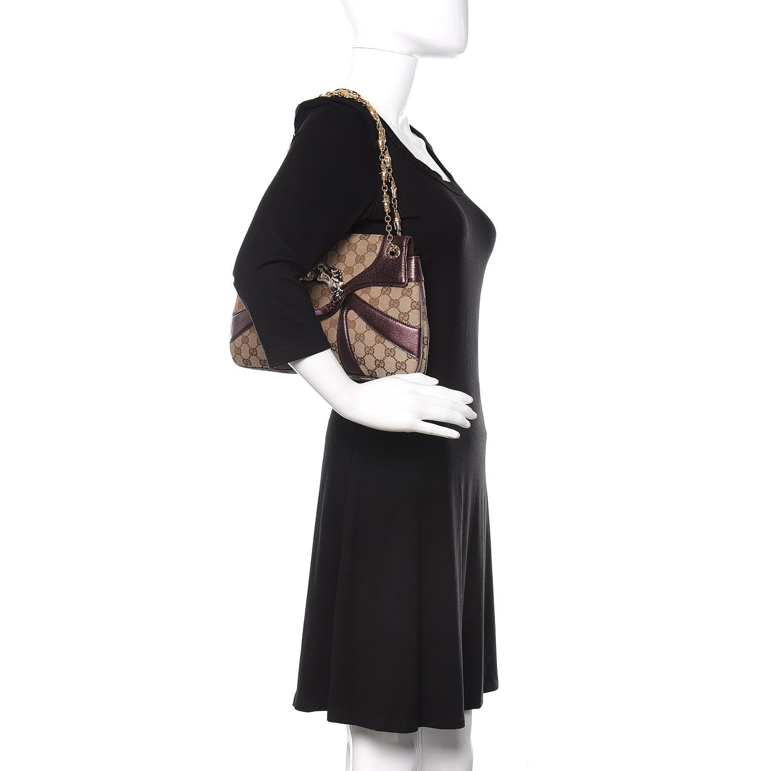 Gucci Monogram Tom Ford Jeweled Dragon Bag Purple 2 of 10