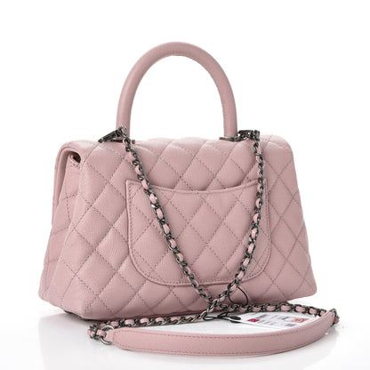 Chanel Caviar Quilted Mini Coco Handle Flap Pink 4 of 9