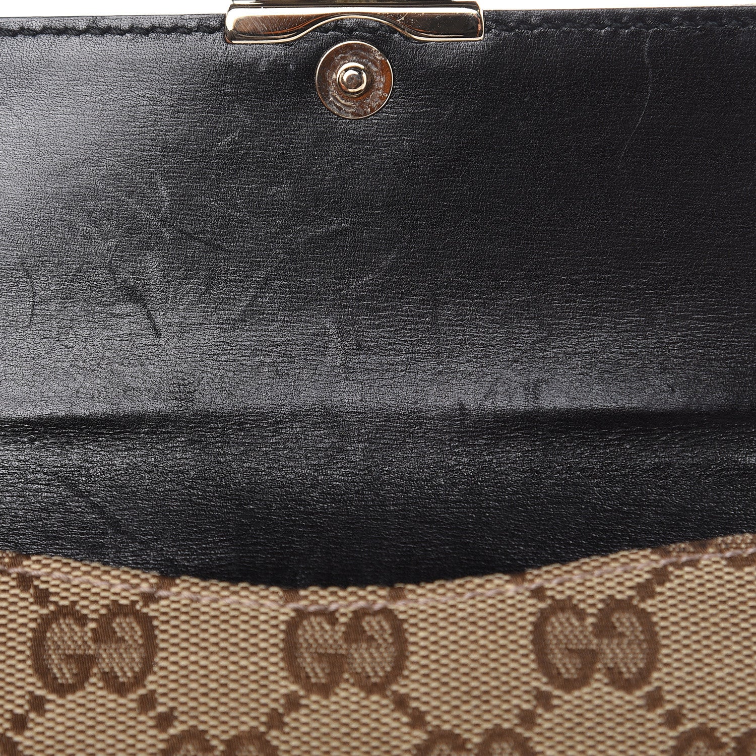 Gucci Monogram French Flap Wallet Dark Brown 10 of 14