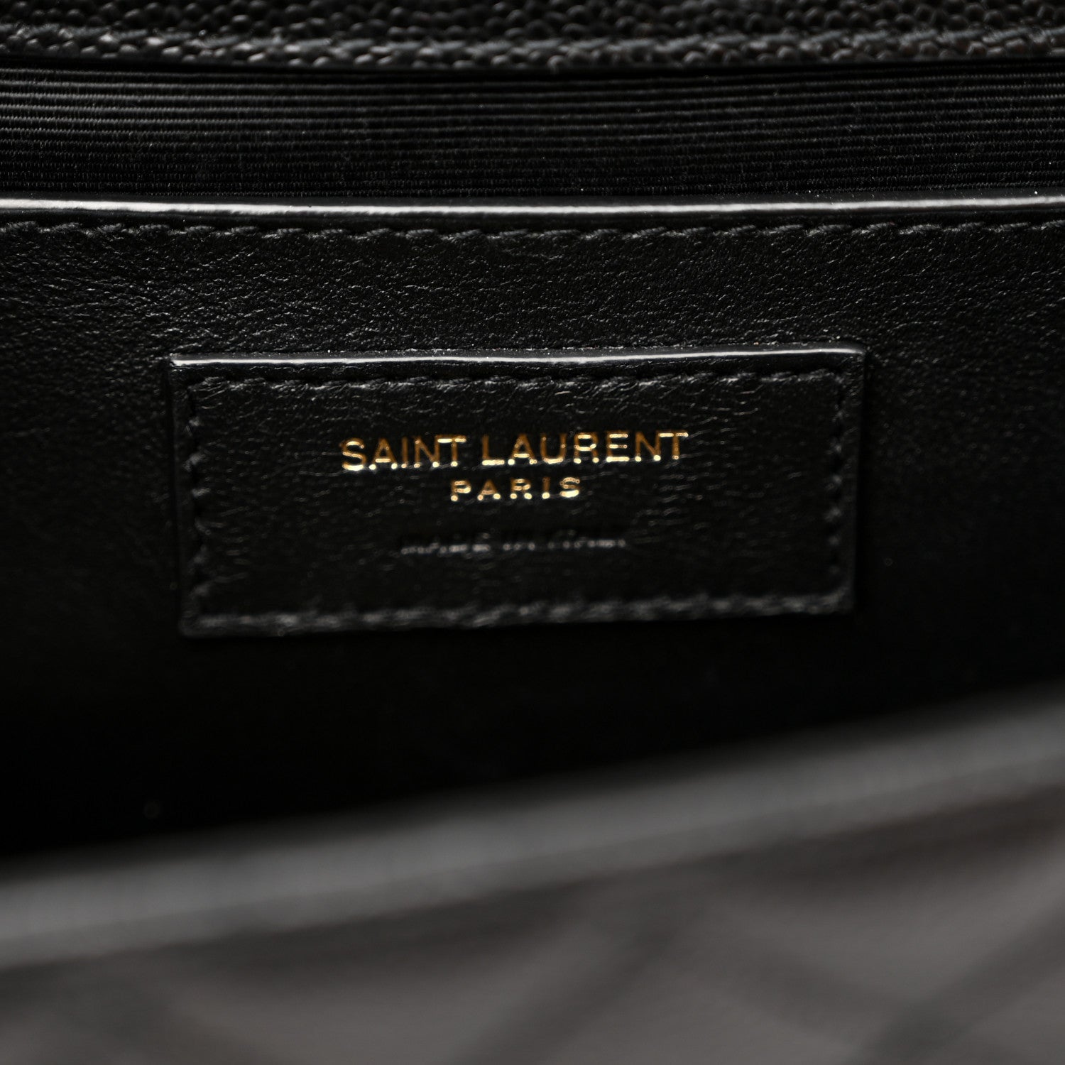 Saint Laurent Grain De Poudre Textured Mixed Matelasse Triquilt Medium Monogram Satchel Black 7 of 12