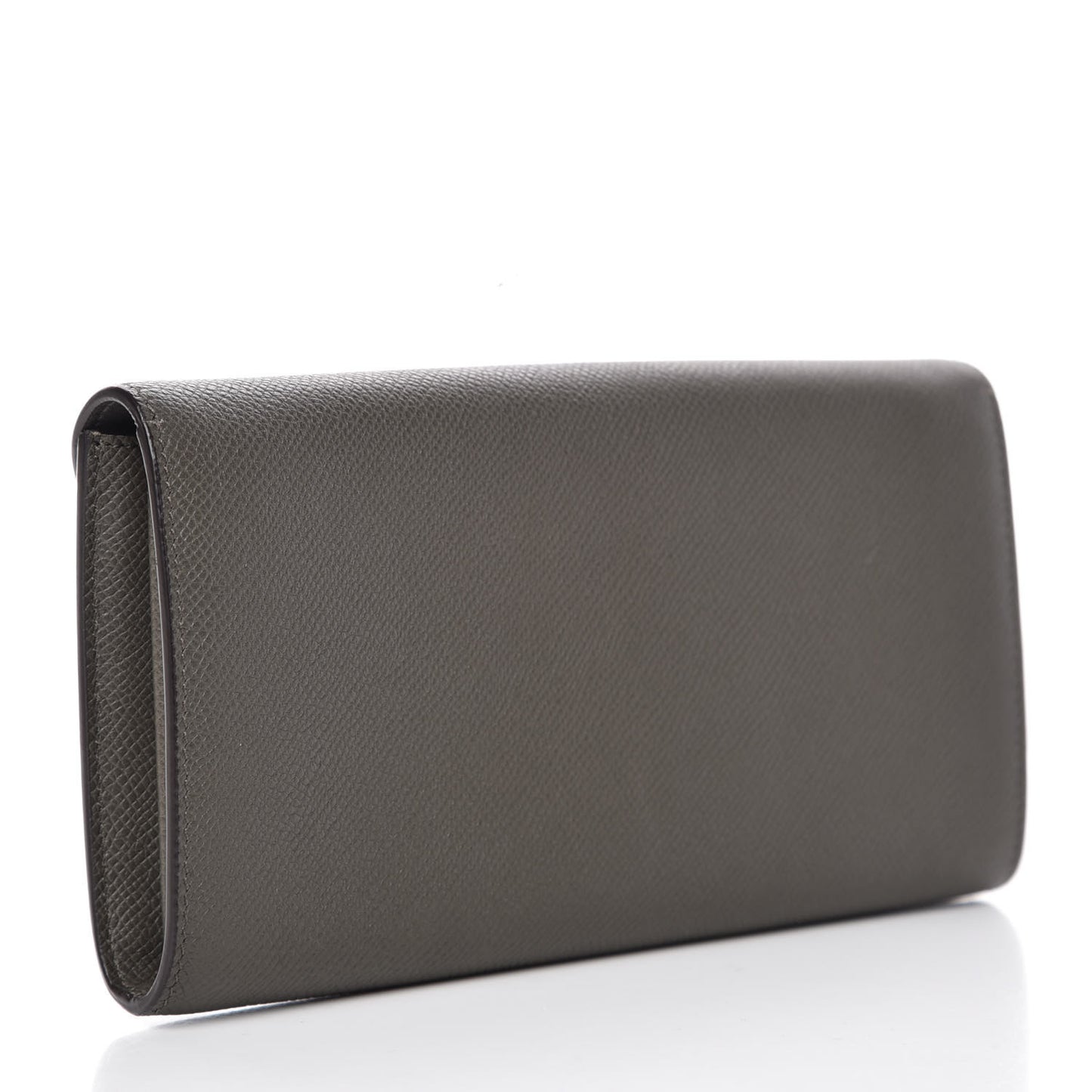 Grained Calfskin Large Trotteur Multifunction Flap Wallet Grey