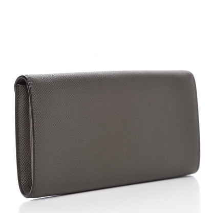 Celine Grained Calfskin Large Trotteur Multifunction Flap Wallet Grey 3 of 8