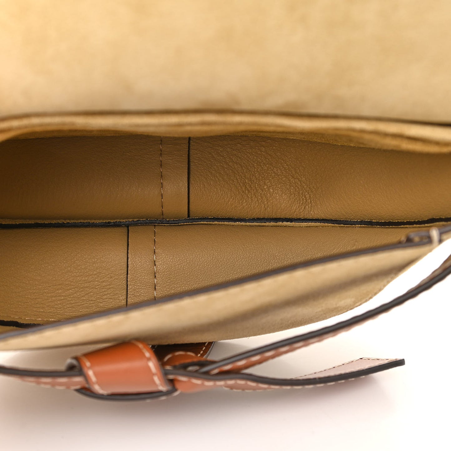 Calfskin Suede Mini Gate Belt Bag Gold Tan
