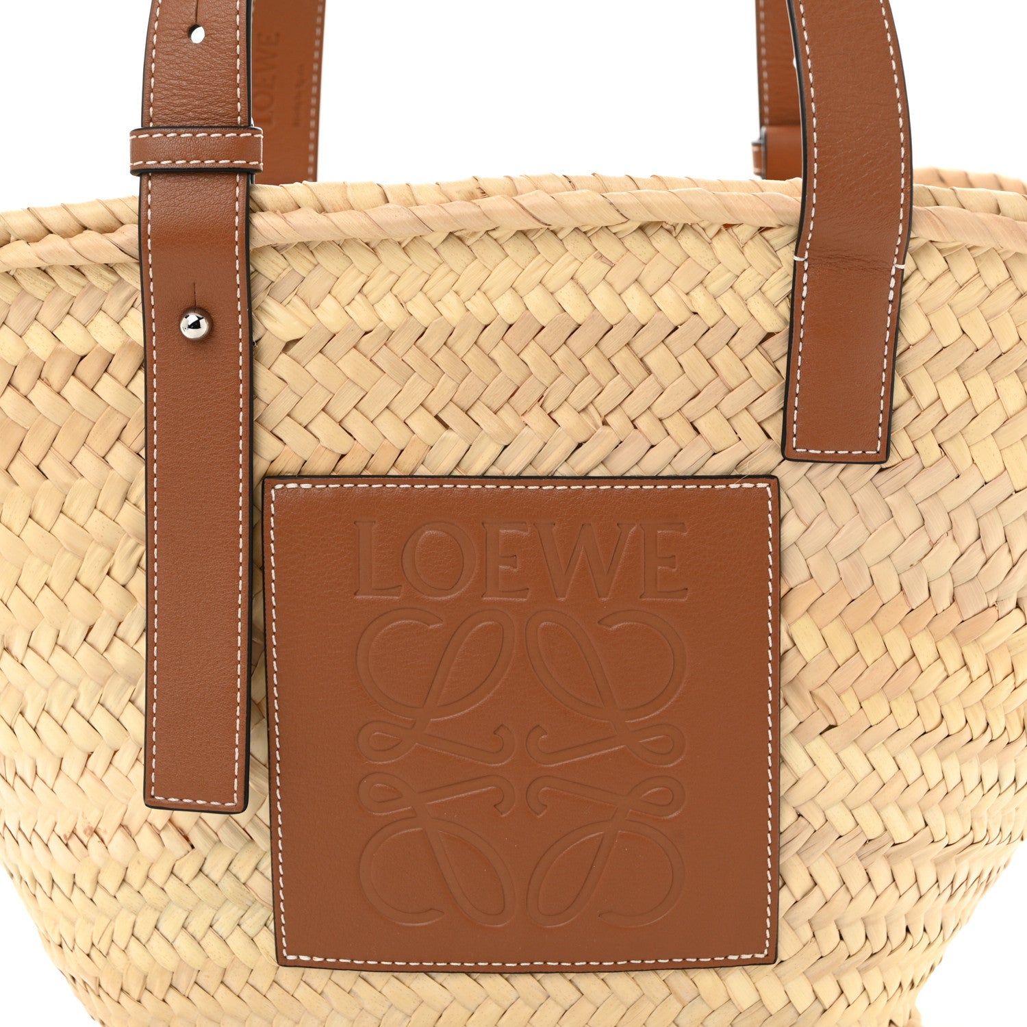 Loewe Raffia Basket Tote Bag Natural Tan 7 of 9