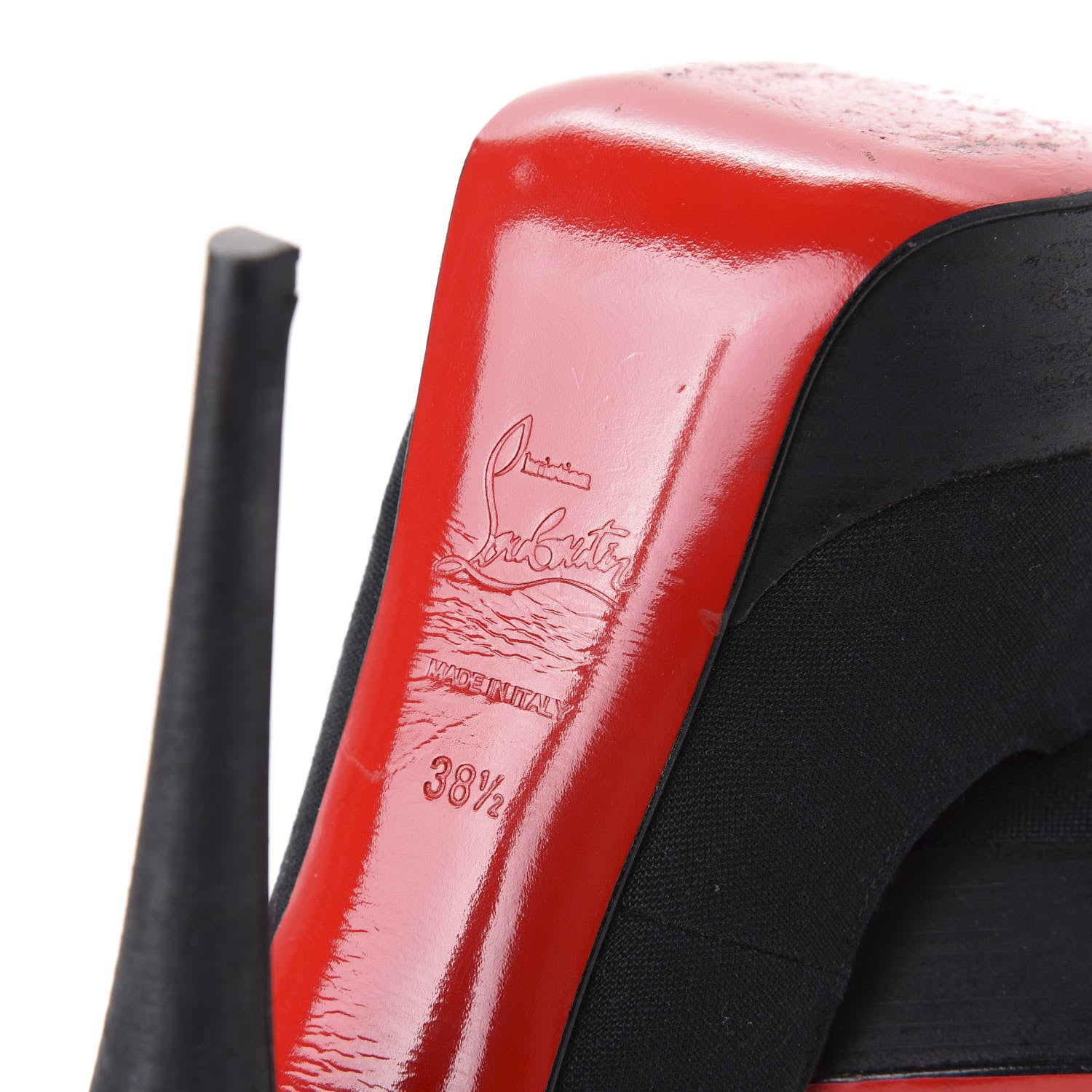Christian Louboutin Crelino Calfskin Maleva 150 Peep Toe Platform Pumps 38.5 Black 8 of 8