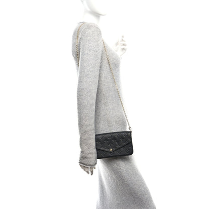 Louis Vuitton Empreinte Pochette Felicie Chain Wallet Black 2 of 11