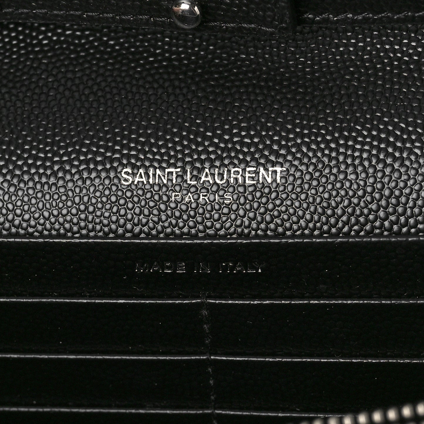 Grain De Poudre Matelasse Chevron Monogram Chain Wallet Black