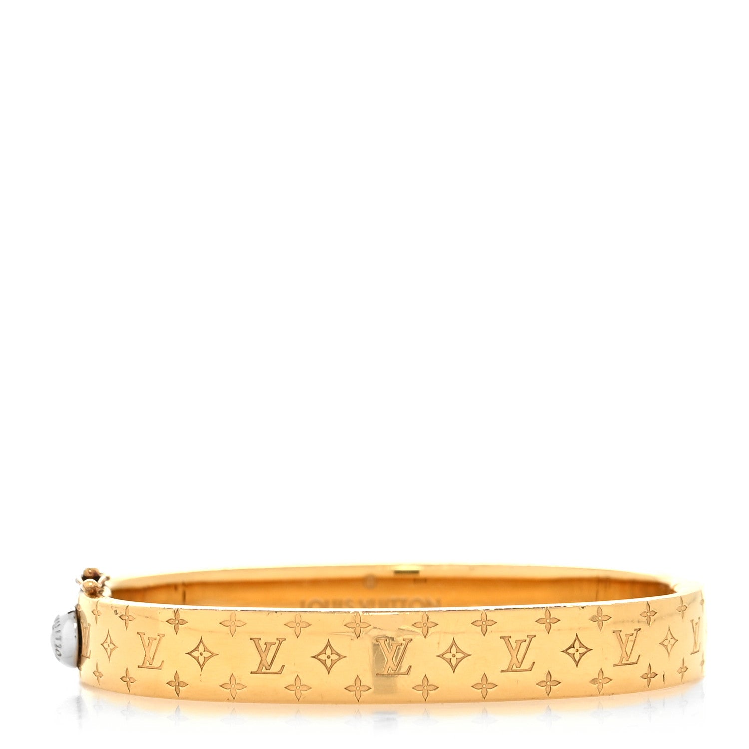 Louis Vuitton Brass Monogram Nanogram Cuff M Gold 1 of 7