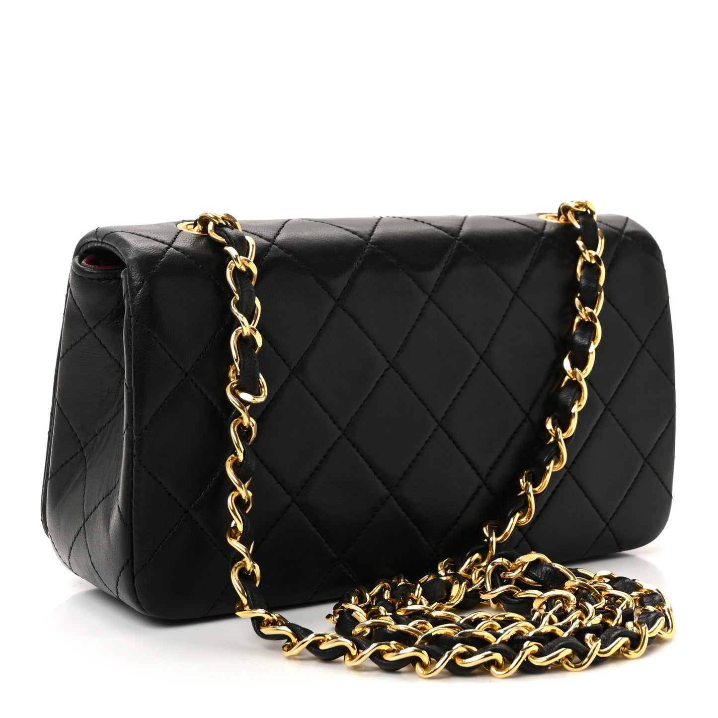 Lambskin Quilted Small Single Flap Black