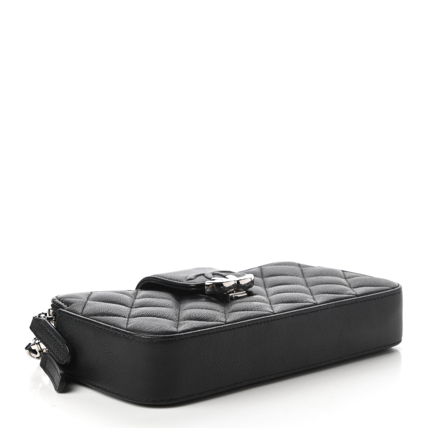 Chanel Lambskin Quilted CC Box Clutch With Chain Black 4 of 12