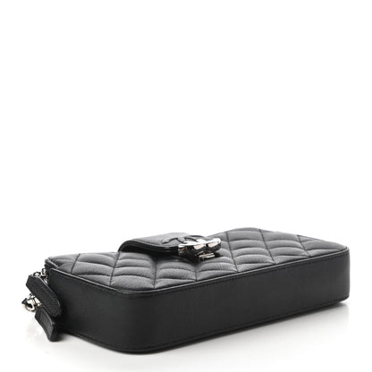 Chanel Lambskin Quilted CC Box Clutch With Chain Black 4 of 12