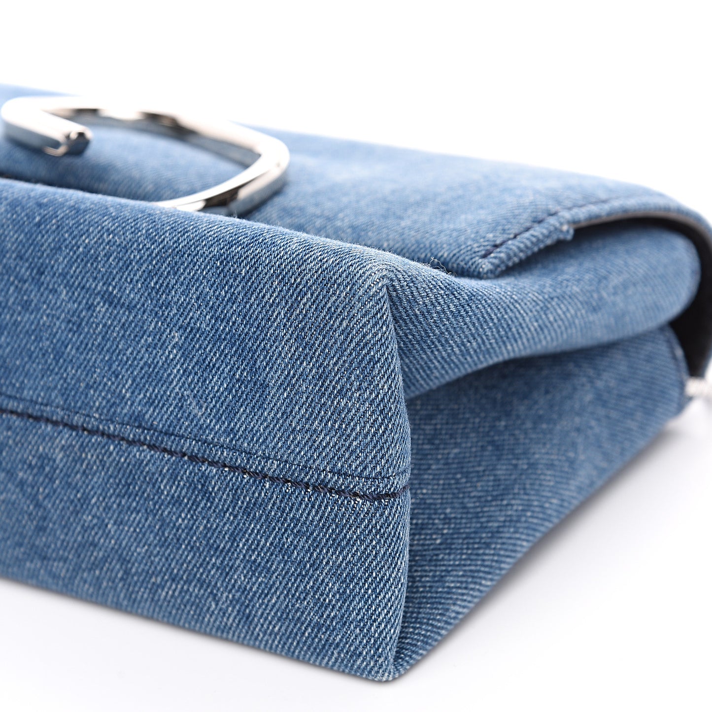 3.1 Denim Alix Soft Flap Clutch Washed Indigo