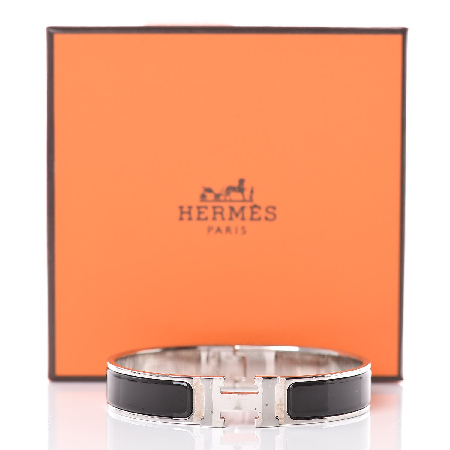 Hermes Enamel Narrow Clic Clac H Bracelet GM Black 12 of 12