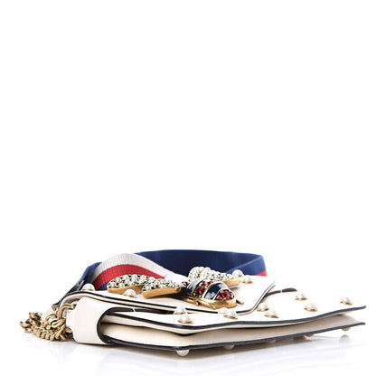 Gucci Nappa Pearl Studded Mini Queen Margaret Broadway Shoulder Bag Mystic White 4 of 15