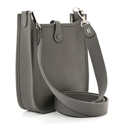 Hermes Taurillon Clemence Evelyne TPM Gris Meyer 3 of 11