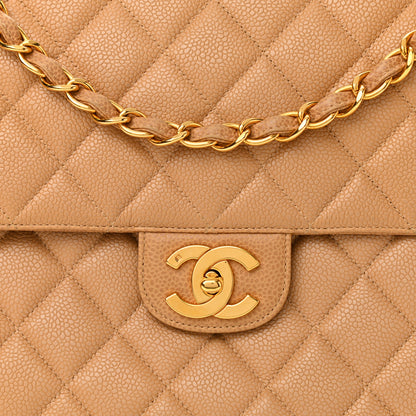 Chanel Caviar Jumbo Single Flap Beige 8 of 10