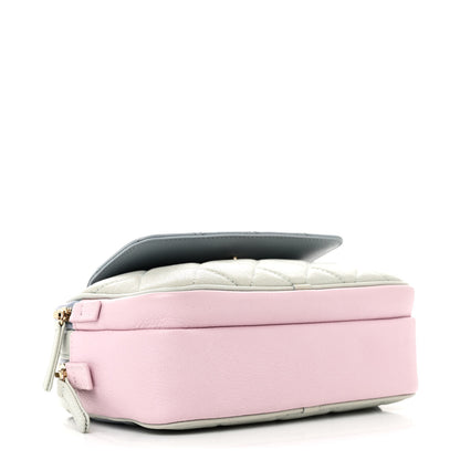 Chanel Goatskin Quilted Waist Bag Green Blue Pink 4 of 10