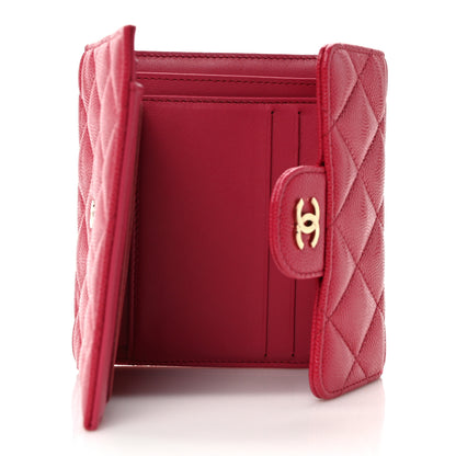 Chanel Caviar Quilted Compact Flap Wallet Pink 5 of 8