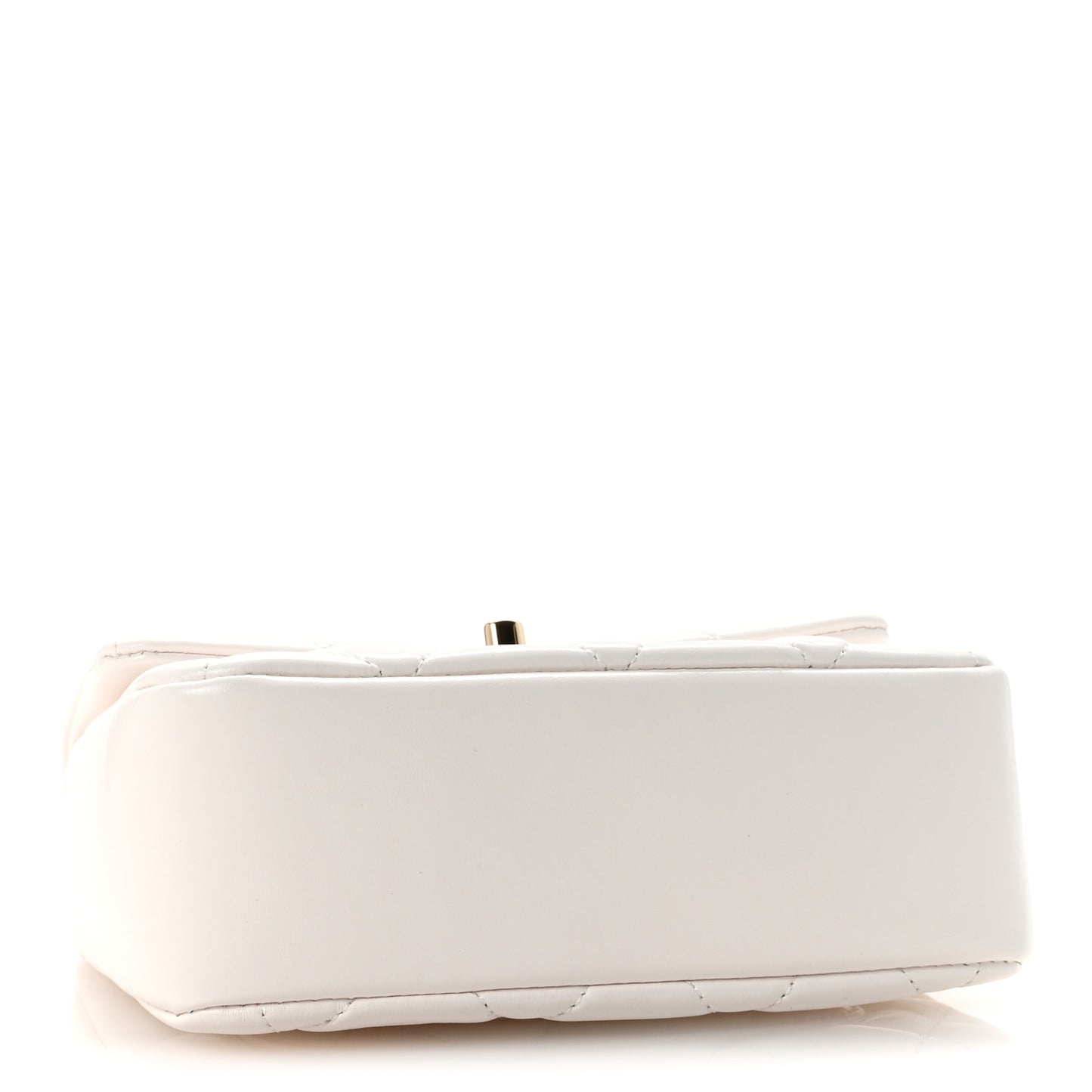 Shiny Lambskin Quilted Mini Coco Trip Flap Bag White