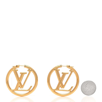 Louis Vuitton Louise Hoop Earrings Gold 2 of 4