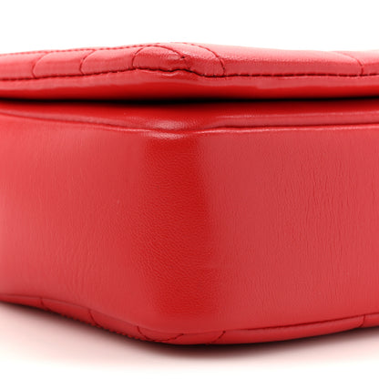 Burberry Lambskin Quilted Small Lola Bag Bright Red 9 of 11