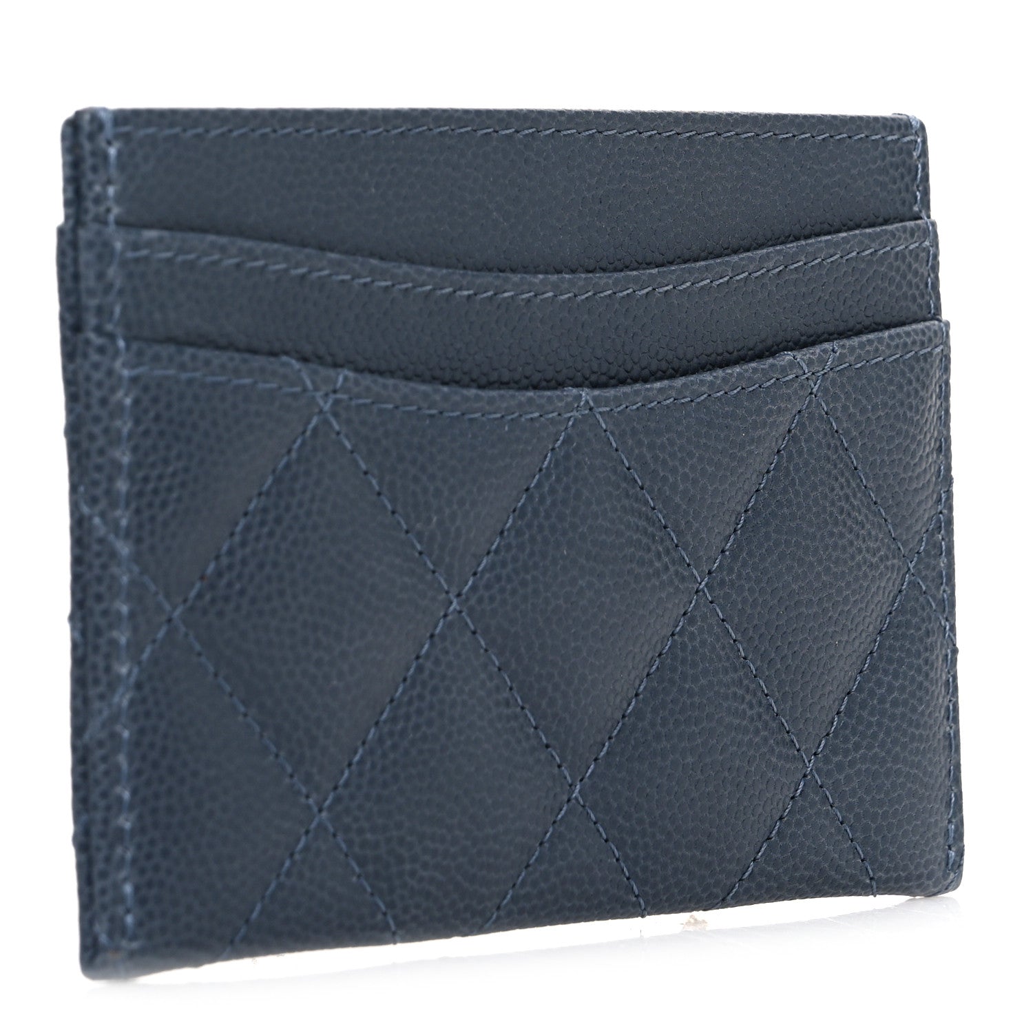 Chanel Caviar Quilted Card Holder Grey 3 of 9