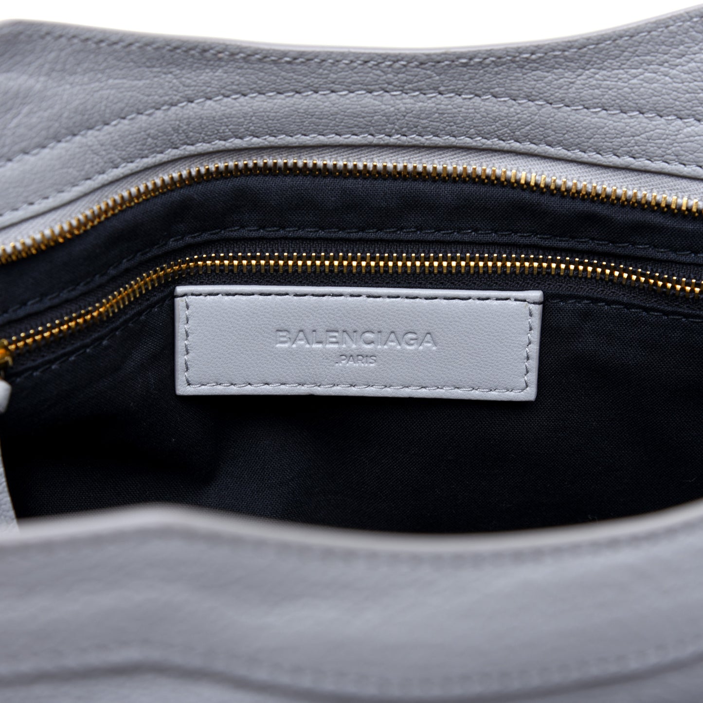Chevre Gold Metallic Edge Hardware City Gris Glace