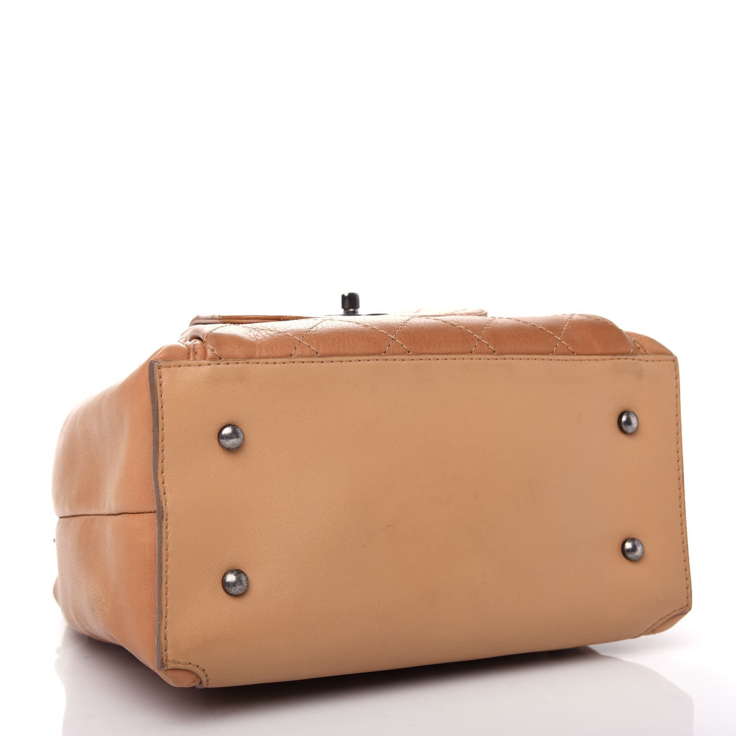 Calfskin Stitched Medium Urban Luxury Drawstring Backpack Beige