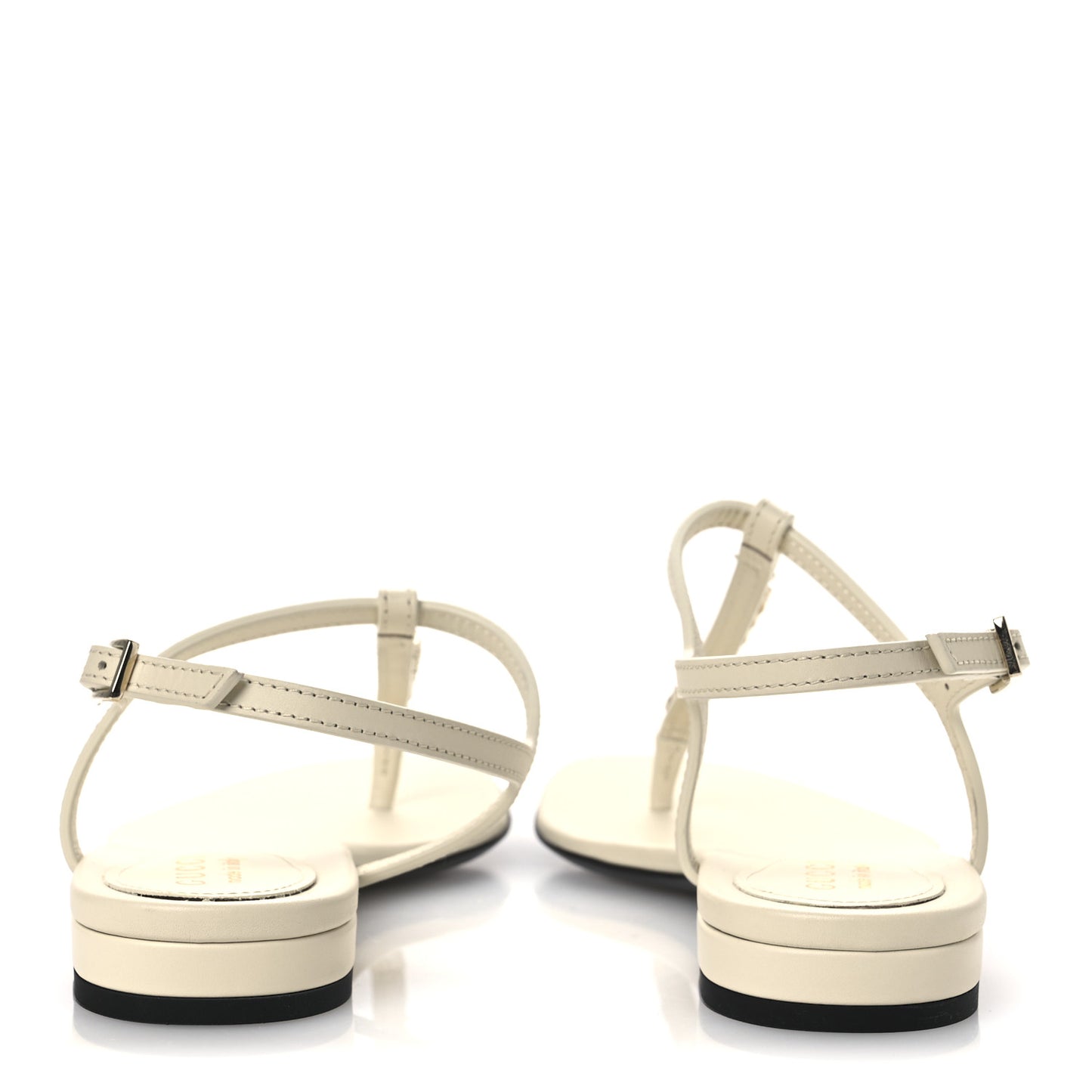 Sierra Calfskin Signoria Thong Sandals 37 New Ivoire