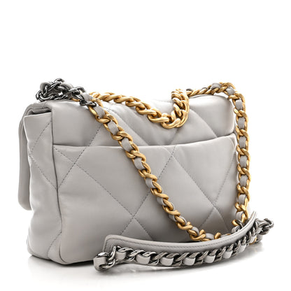 Chanel Lambskin Quilted Medium Chanel 19 Flap Grey 3 of 10