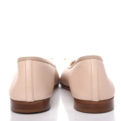 Chanel Lambskin Cap Toe CC Ballerina Flats 39.5 Beige 7 of 10