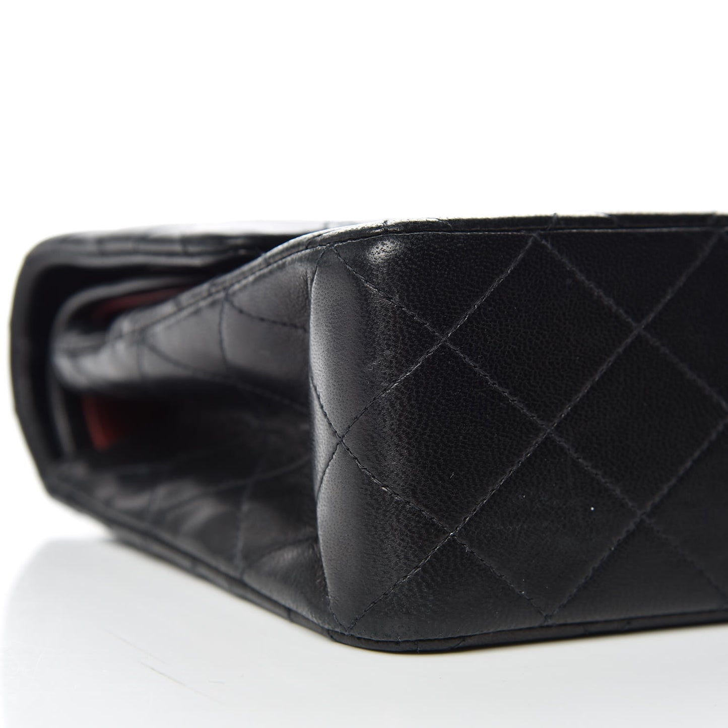 Lambskin Quilted Medium Double Flap Black