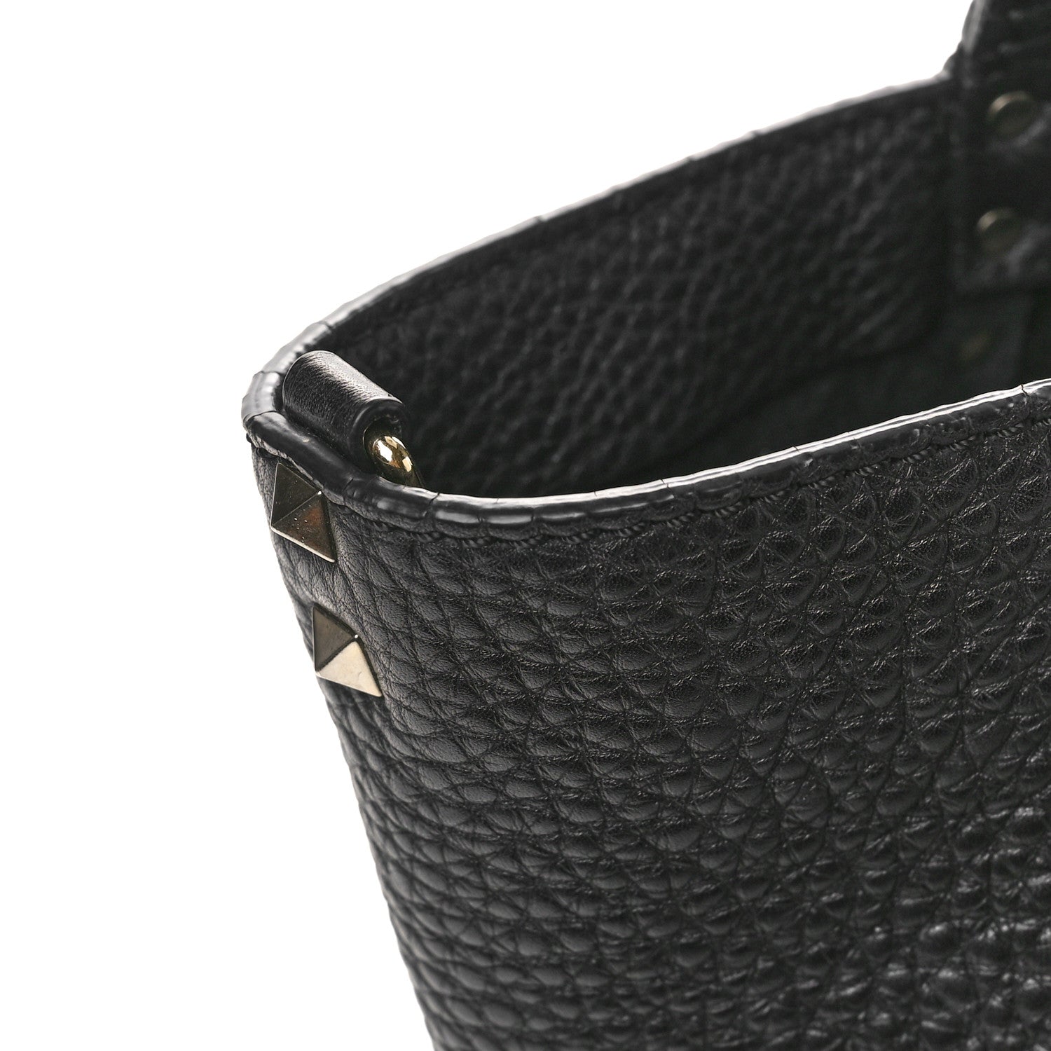 Valentino Garavani Pebbled Calfskin Medium Rockstud Tote Black 12 of 15