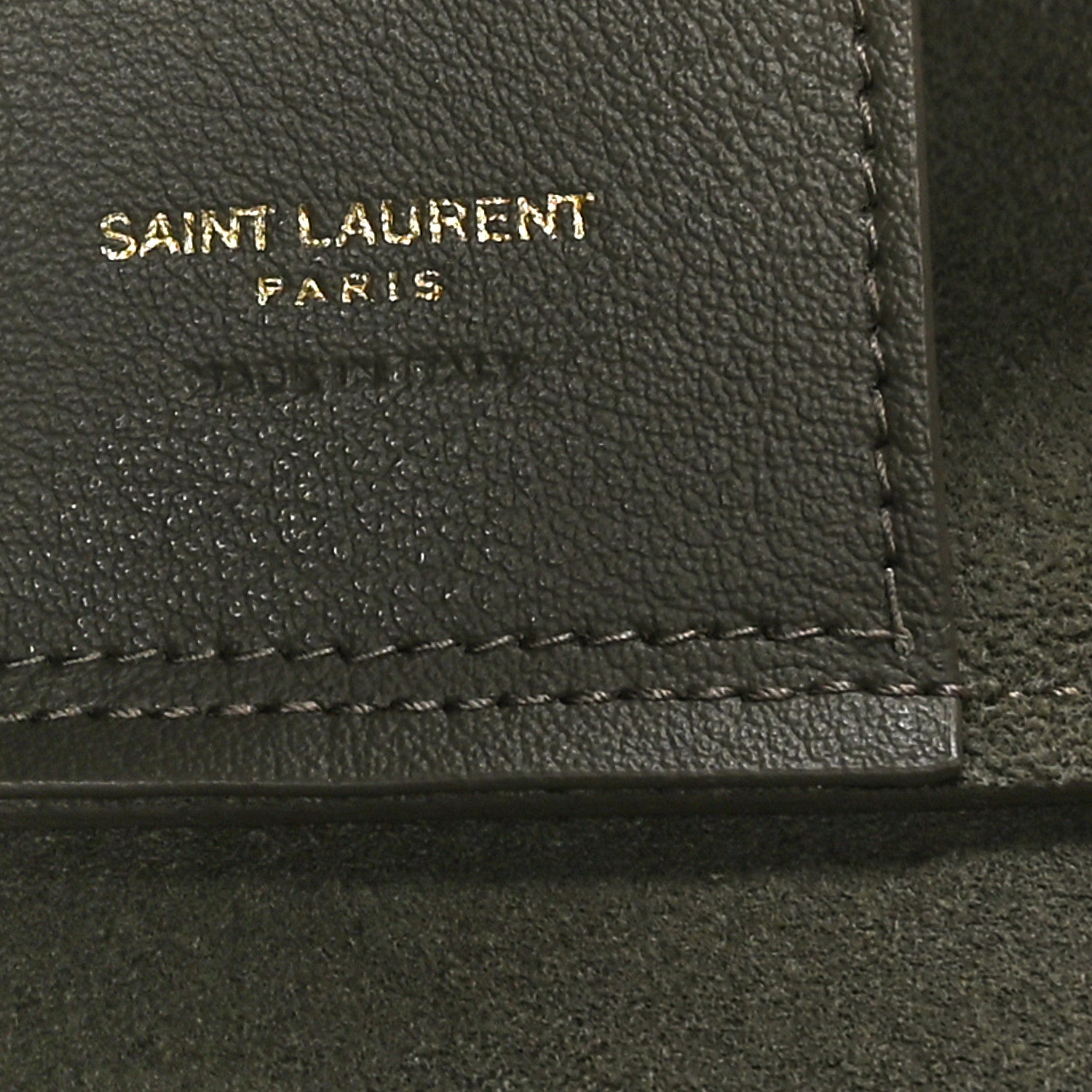Saint Laurent Calfskin Large Shopping Tote Kaki Militaire 7 of 11